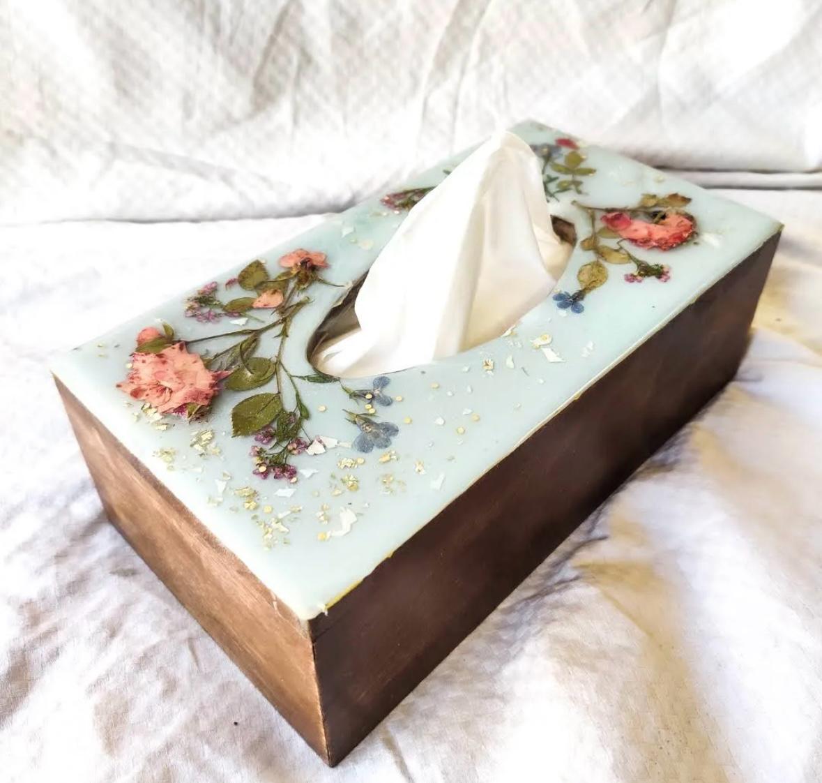 Wooden Resin Tissue Box